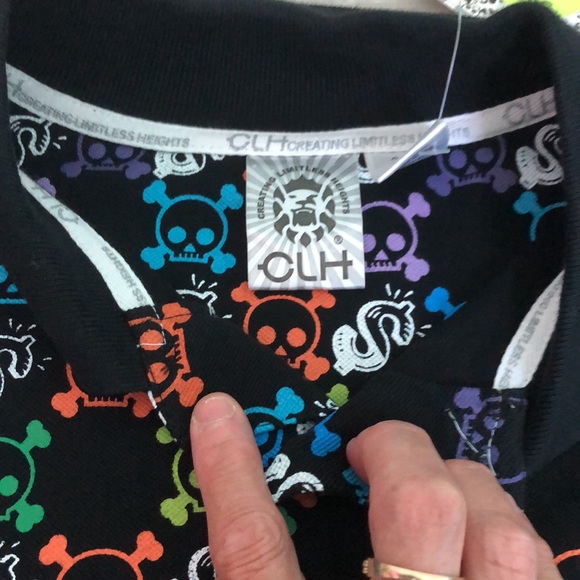 Creating Limitless Heights Skulls/Money Print Polo Glow in the Dark 2XL/3XL - Picture 2 of 10